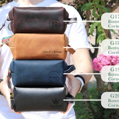 Personalized Groomsman Gifts, Leather Toiletry Bag, Groomsman Proposal Gifts, Dopp Kit, Groomsmen Wedding, Gift for Him, Groomsmen Gifts Set